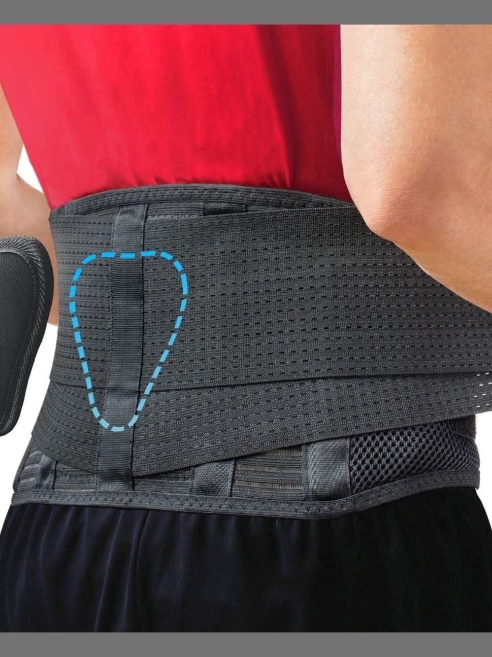 Sparthos Back Brace for Sciatica, Lower Back Pain - Black